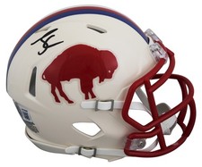 Bills James Cook Authentic Signed Retro Speed Mini Helmet BAS Witnessed