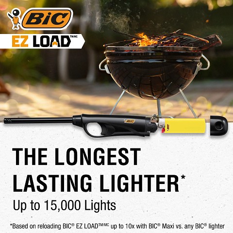 BIC EZ LOAD Lighters, 1 BIC EZ LOAD Lighter Shell ,7 BIC Maxi Pocket Lighters