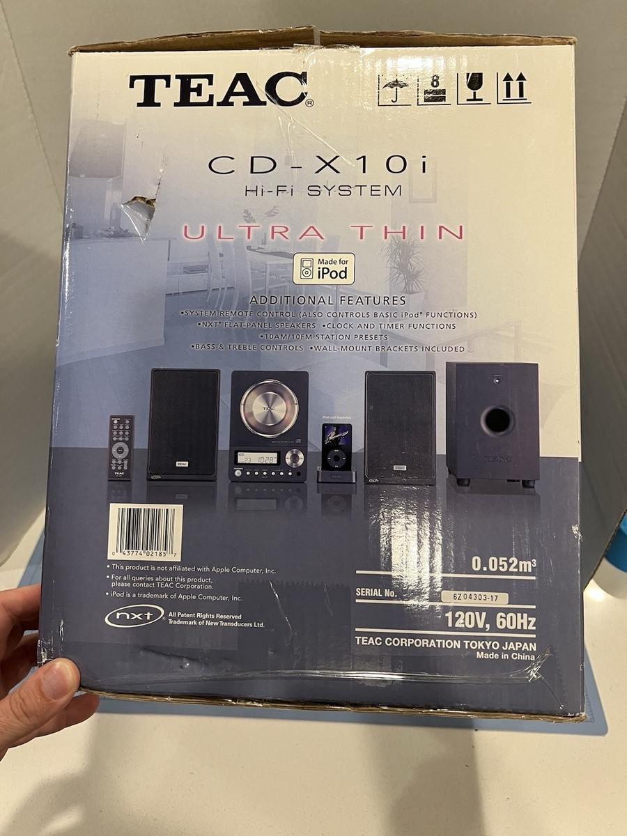 TEAC CD-X10i Micro HiFi Stereo System Home Audio CD 2.1 Channel