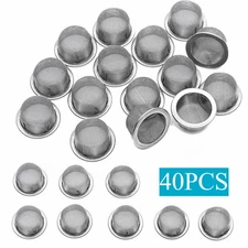 40PCS Tobacco Smoking Pipe Metal Filter Screen Steel Mesh Concave Bowl Style