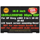 For HP Envy x360 2-in-1 16-AC0023DX NEW LCD Touch Screen Digitizer Display+Bezel