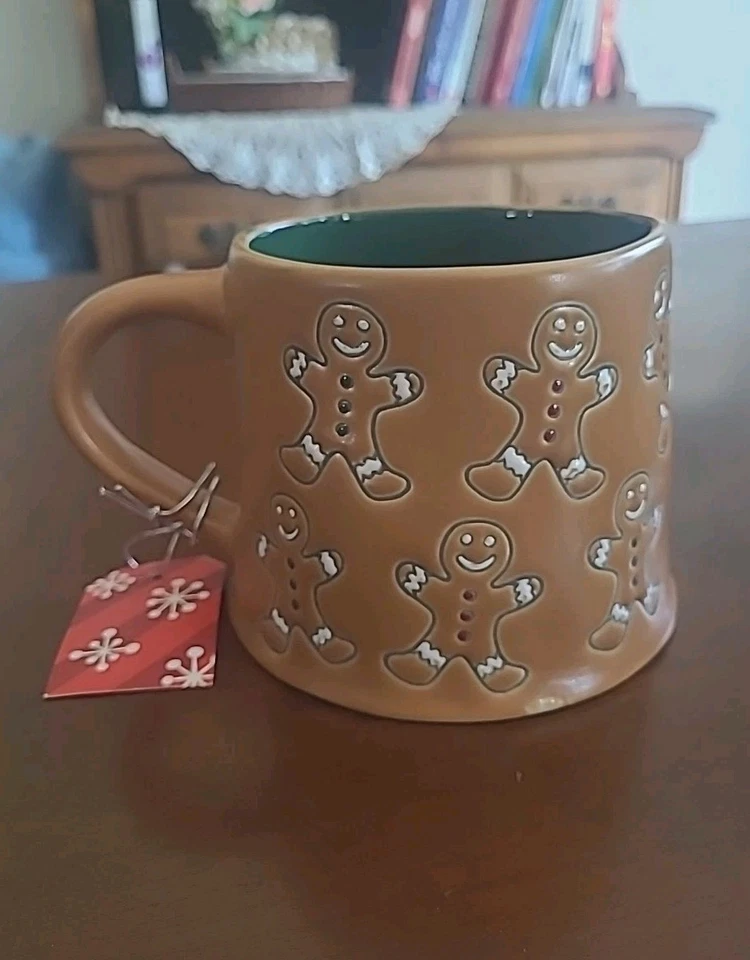 Кружка Gingerbread Man Coffee чашка с горячим шоколадом 17 унций Jumbo Holiday Cottagecore - Изображение 2 из 4