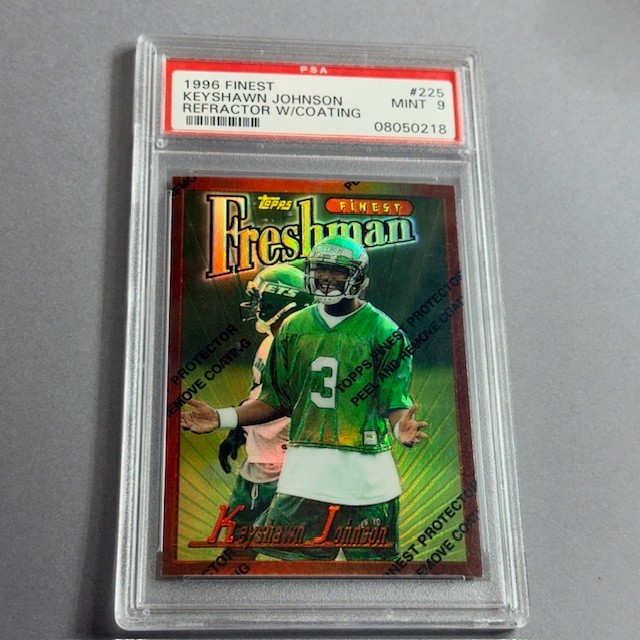 1996 Finest Refractor w/ Coating Keyshawn Johnson Rookie 225 RC PSA 9 LOW POP 20