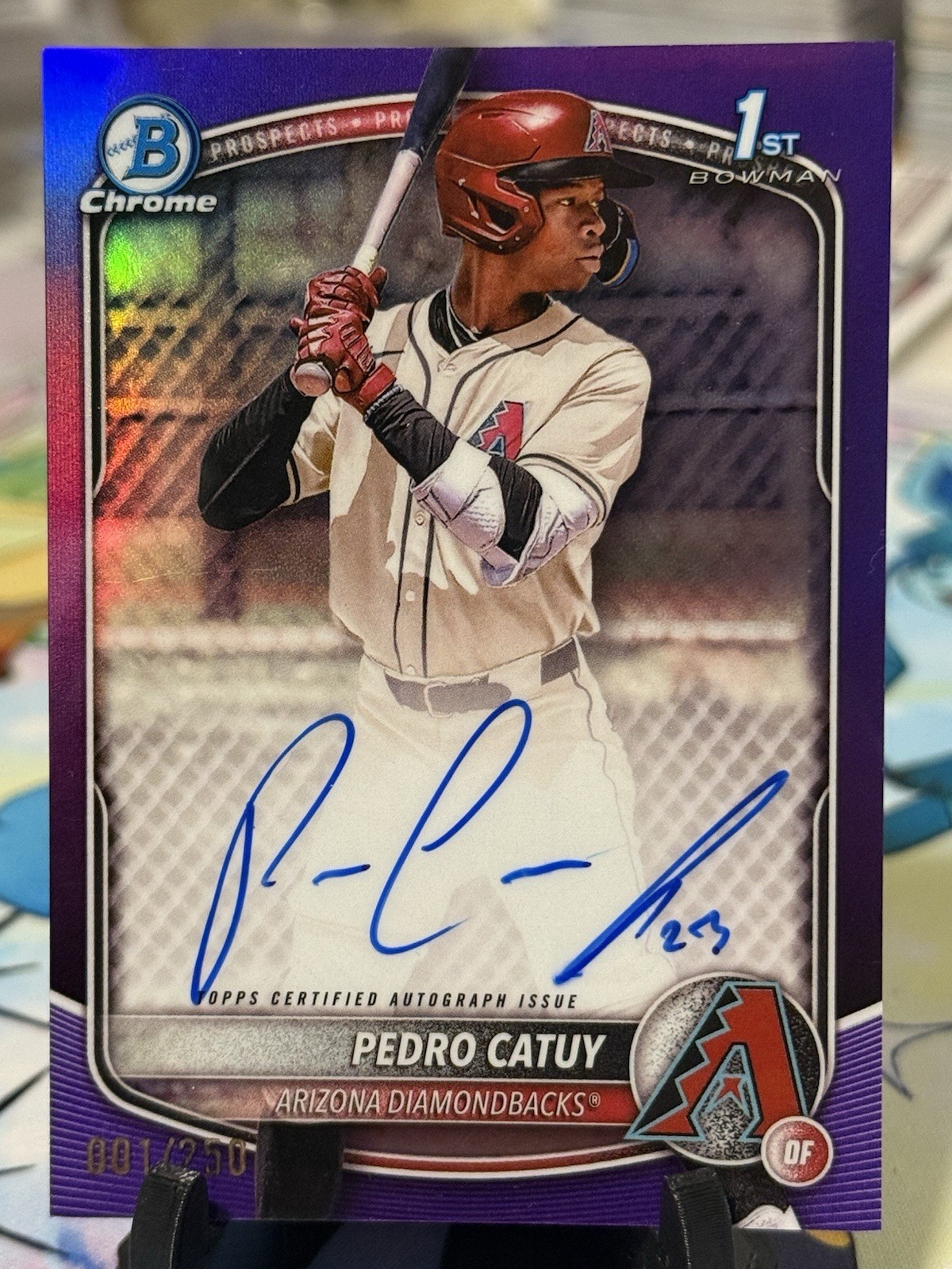 2025 Bowman Chrome Pedro Catuy Auto Purple Refractor 1st Prospect  151/250