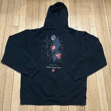 2007 PRIMITIVE x NARUTO SHIPPUDEN ITACHI Hoodie Sweatshirt Black Large Anime