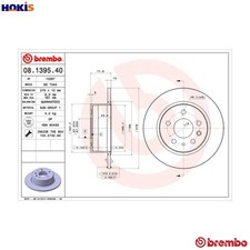 2x BRAKE DISC 08.1395.40 FOR MERCEDES-BENZ CABRIOLET 123/Break/T-Model PAGODE