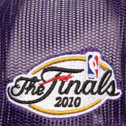 Men's Mitchell & Ness Purple Los Angeles Lakers Roper Meshback Trucker Snapback - 第 3/4 張圖片