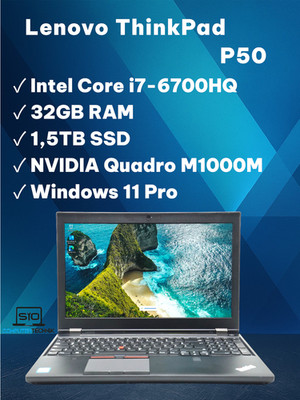 Lenovo ThinkPad P50 Intel Core i7-6700HQ 32GB RAM 1,5TB SSD FHD Quadro M1000M