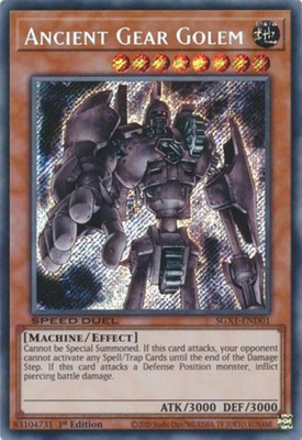 YUGIOH Ancient Gear Golem SGX1-END01 1st edition Secret Rare Near-Mint NM
