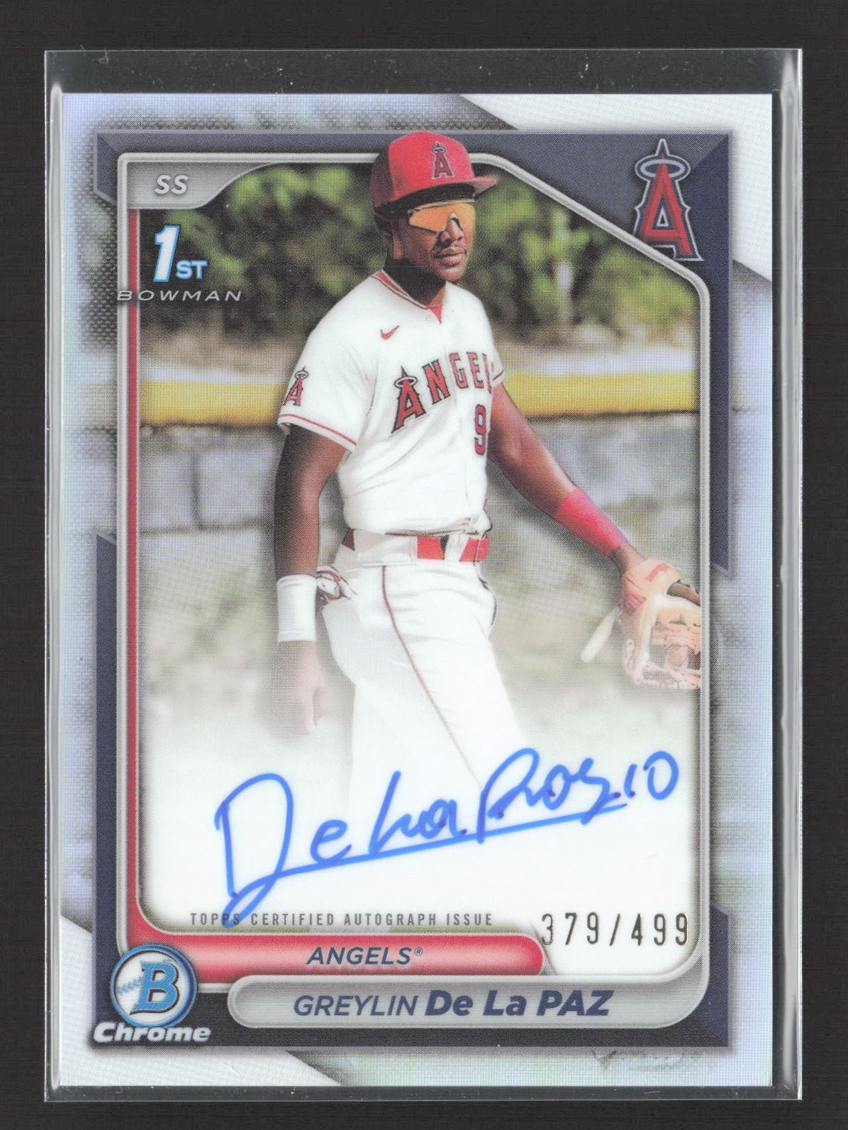 2024 Bowman Chrome Greylin De La Paz 1st Chrome Refractor Auto /499 #CPA-GD