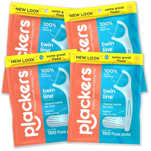 Twin-Line Dental Flossers, Advanced Whitening and Dual Action Flossing System...