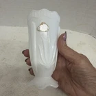 VINTAGE Unique Fenton, FLARED Milk Glass Flower 5” Vase