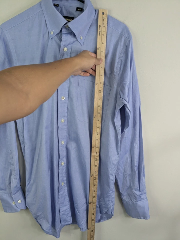 Paul Stuart Dress Shirt Men's 15 Blue Button Up Long Sleeve Preppy - Image 4 of 4