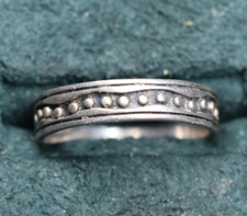 Southwestern Style Sterling Silver Band Ring Size 8.25 - 4.8mm wide