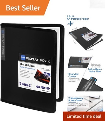 Durable Polypropylene 30-Pocket Portfolio with Acid-Free Protection for Artworks