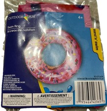 Pink Donut W/ Bite  Inflatable Pool/Beach Ring  30 Inch  4  NEW  SHIPS IS 24 HOURS  