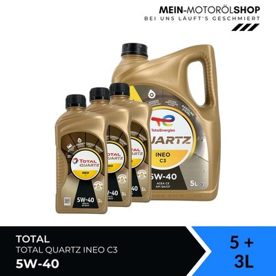 Total Quartz Ineo C3 5W-40 MB 229.51 VW Fiat ACEA C3 Motoröl 5+3 Liter = 8 Liter