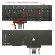 US Backlit Keyboard For DELL Latitude E5550 E5570 P37F P48F 5580 5590 5591 P60F