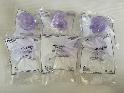 Philips Wee Soothie Natural Preemie Pacifier Purple Lot Of 6