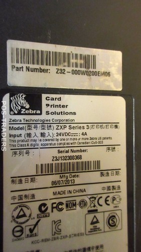 Zebra ZXP3 Plastic Color Card Printer Duplex WIFI LAN USB 52724 PRINTS BAD PRINT - Picture 5 of 5