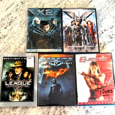 5 DVD Superhero Movie Lot: Xmen (2x), Dark Knight, Elektra, League Extraordinary