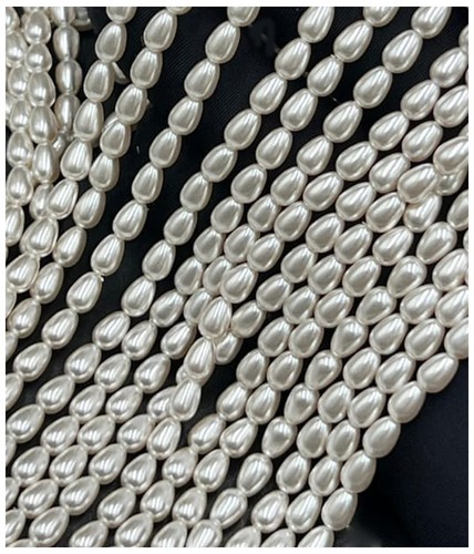 Certificato Akoya Natural Indonesian South Sea BIANCO 5x3 mm Pear Drop Strand... - Foto 4 di 5