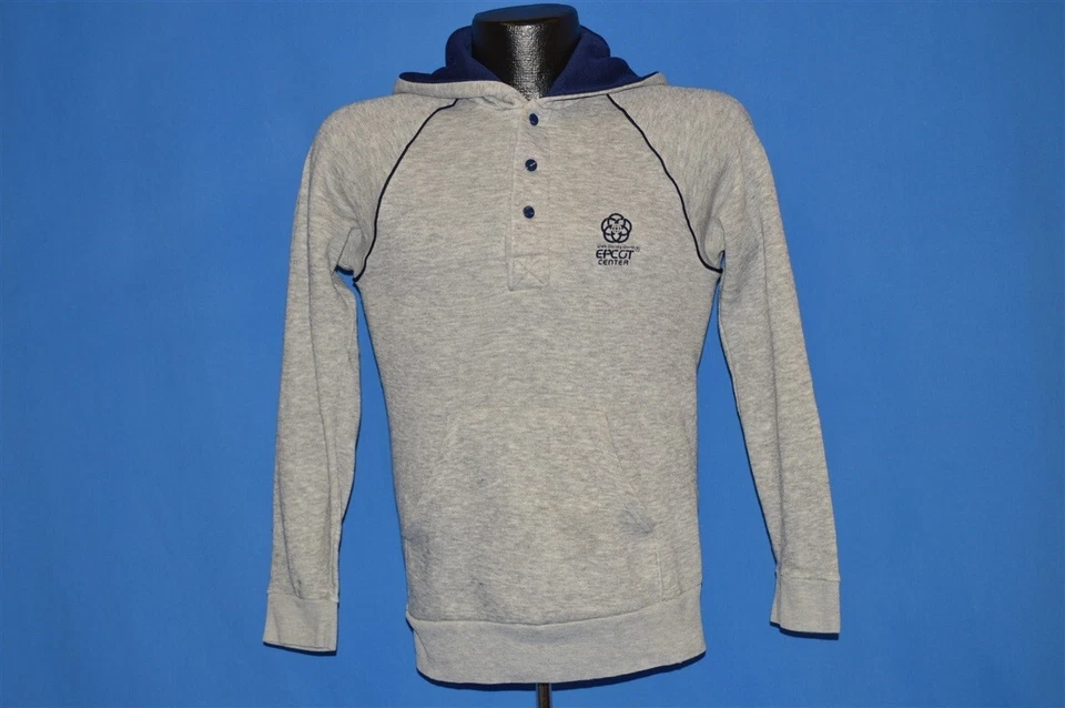 DE COLECCIÓN AÑOS 80 EPCOT CENTER DISNEY WORLD 1982 SUDADERA CON CAPUCHA GRIS PEQUEÑA S Foto 2 de 4