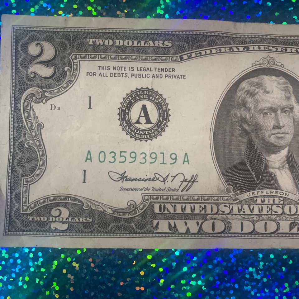 A 03593919 - 1976 $2 Two Dollar Bill - Serial Number - Good Circulated - Image 2 of 4