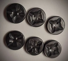 5/8" 2-Hole Star Design Dark Charcoal Craft/ Clothing Buttons