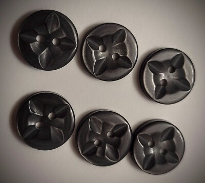 5/8'' 2-Hole Star Design Dark Charcoal Craft/ Clothing Buttons