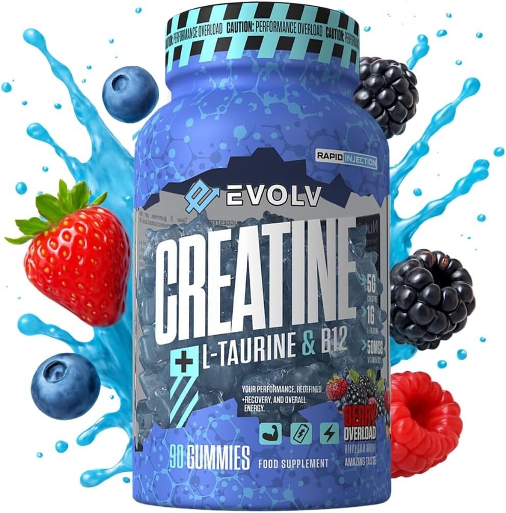 202) Creatine Monohydrate 5000mg Max Strength 90 Gummies + L-Taurine & B12