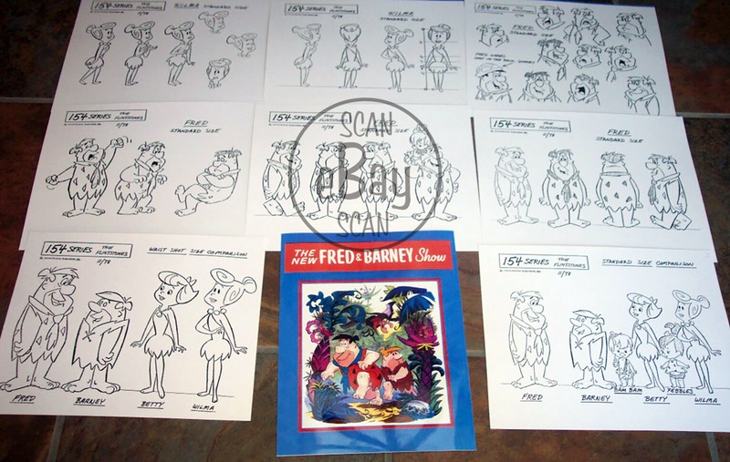 NEW FRED AND BARNEY SHOW ANIMATORS MODEL SHEETS HANNA BARBERA Flintstones Art 