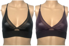 VICTORIAS SECRET VSX SPORT UNLINED CROSSBACK SHINY MESH SPORT BRA SHINE XS