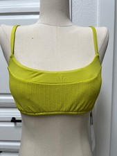 Sanctuary Bikini Grellow SwimTop Women Small Sandbar Solids Seamed Bralette 59