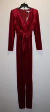 ANTONIO MELANI MIRANDA ONE-PIECE JUMPSUIT VELVET CRIMSON RED SIZE 0 & 2