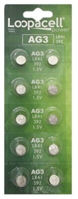 10 Pk AG3 LR41 392 392A SR736 LR736 Alkaline Button Cell Battery