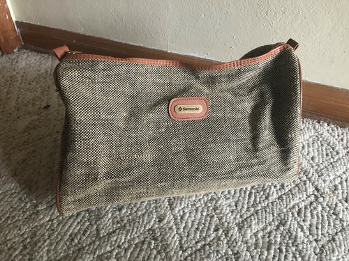 Samsonite Luggage Overnight Shoulder Bag Suitcase Brown w/Box Vintage 2 pc Set - Picture 11 of 12