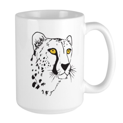 CafePress Silhouette Cheetah Large Mug (242448163)