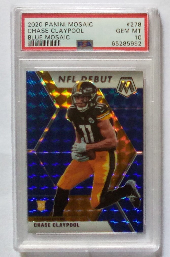 CHASE CLAYPOOL 2020  Mosaic BLUE MOSAIC SP 53/99 RC #278 PSA 10  1/20  BILLS!