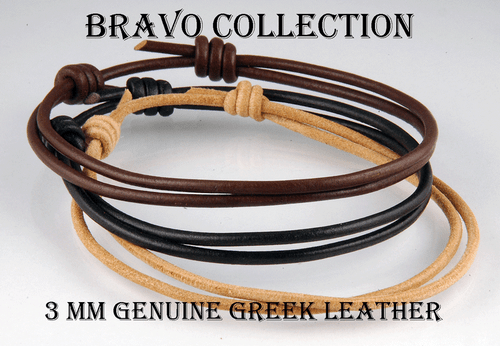 ADJUSTABLE 3 mm Leather Cord Unisex Choker Necklace Collar 4N-296 - Picture 2 of 5