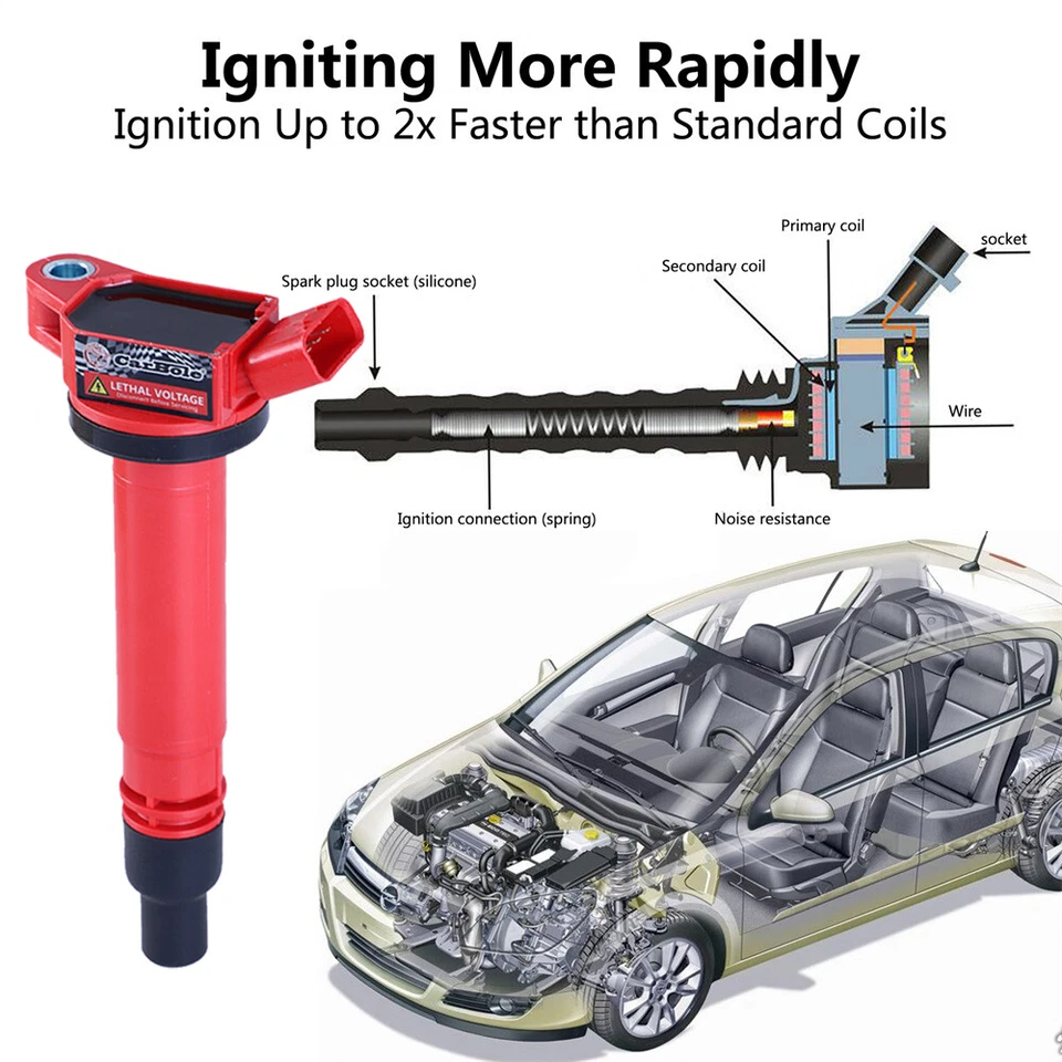 Катушки зажигания и свечи зажигания UF507 8 шт для Lexus GX460 LS460 LX570 V8 2007-2019 годов выпуска - Изображение 4 из 4