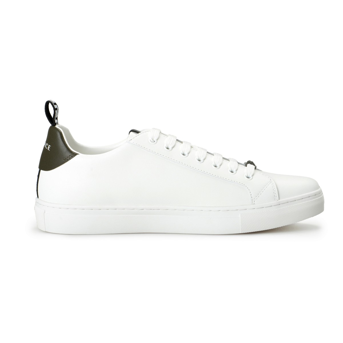 【関税込み】Sneakers - Versace - Leather - White Versace Men's 100% Leather White Logo Print Fashion Sneakers