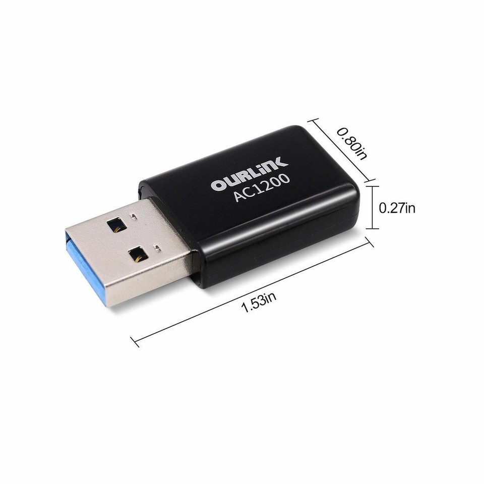 1200Mbps Mini USB Wireless WiFi Adapter 802.11ac LAN Internet Network ...