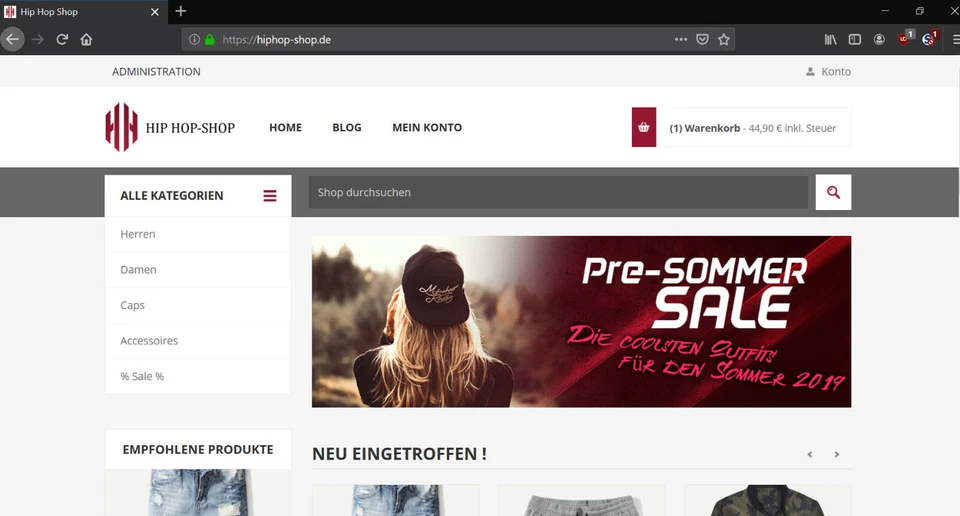 Premium Domains HipHop-Shop zu verkaufen (Dropshipping, Tickets, Onlineshop)