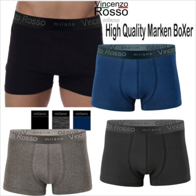 Vincenzo Rosso  Herren Pant Baumwolle schwarz grau blau Boxer Boxershorts xxx