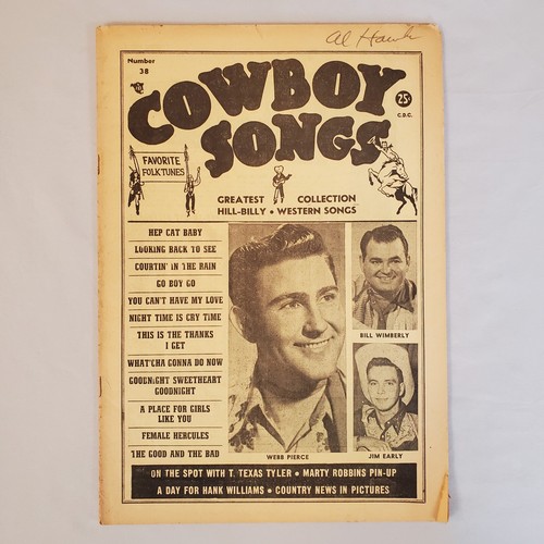 Cowboy Songs Magazine #38 Dec 1954 Webb Pierce Marty Robins Hank Williams VTG