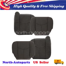 Driver Passenger Bottom Top Cloth Cover Dk Gray For 03-07 Silverado Sierra 1500