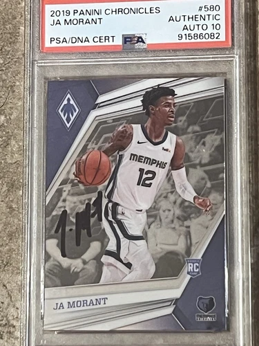2019 panini chronicles ja morant  rookie card  psa 10 auto/  