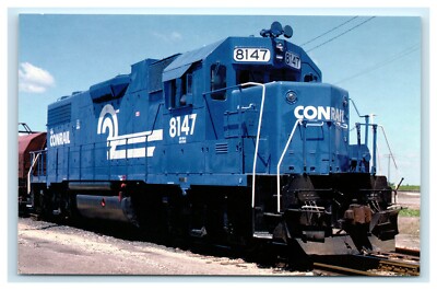 POSTCARD Conrail 8147 EMD GP38-2 Dash-2 Railroad Locomotive Train B20