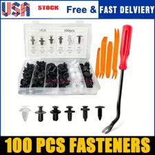 100pcs Car Body Bumper Rivet Retainer Trim Molding Push Pin Clip Assortments KIT